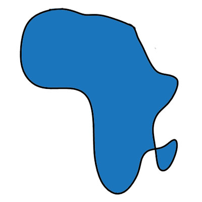 illustration de l'afrique en couleur bleu