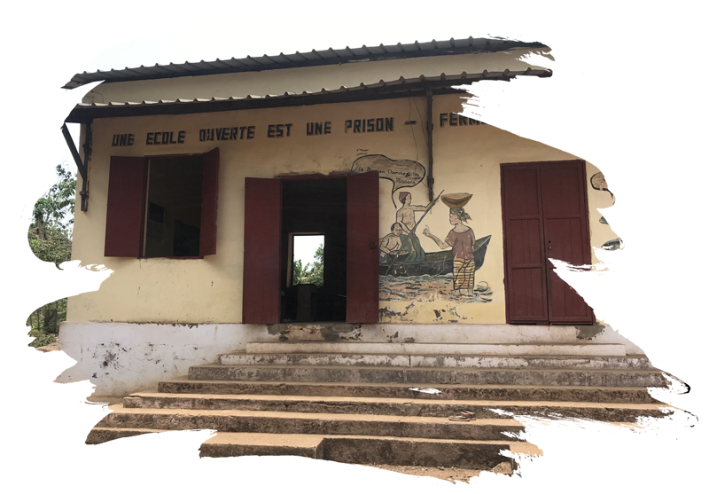 façade d'une école en afrique