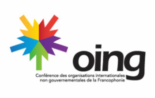 logo de la conférence des organisations internationales non gouvernementales de la francophonie
