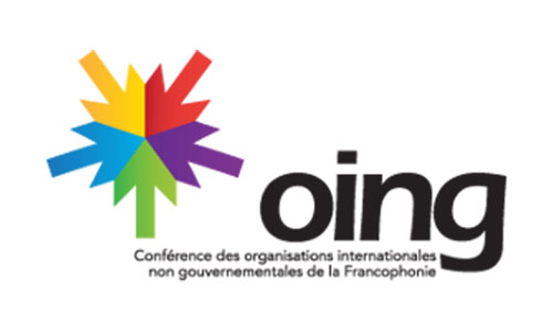 logo de la conférence des organisations internationales non gouvernementales de la francophonie